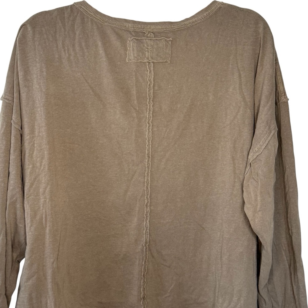 We The Free Nina V-Neck Long-Sleeve Tee NWT Size XL Fallen Rock Color Tan Brown - Picture 9 of 11